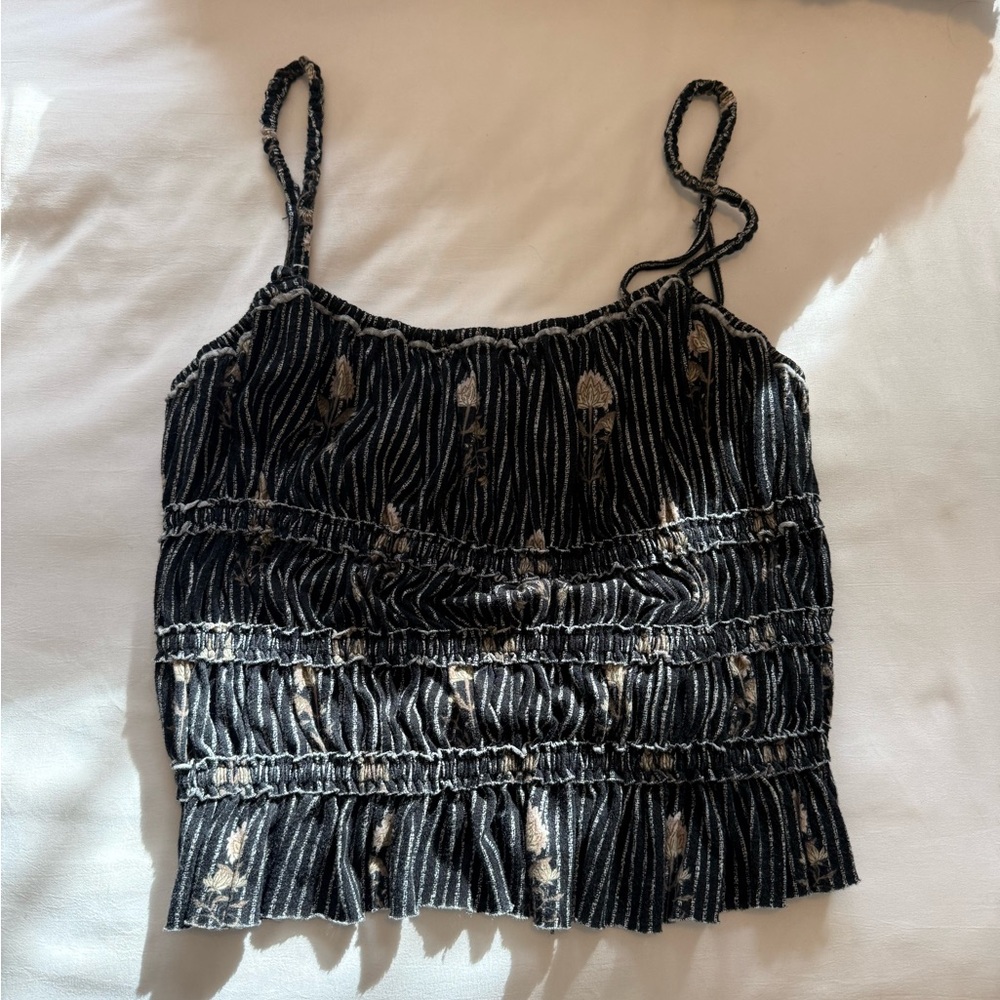 We The Free Black and Tan Strappy Camisole